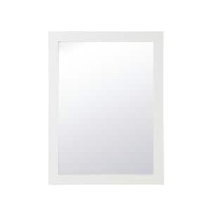 Timeless Home 27 in. W x 36 in. H x Contemporary Wood Framed Rectangle White Mirror