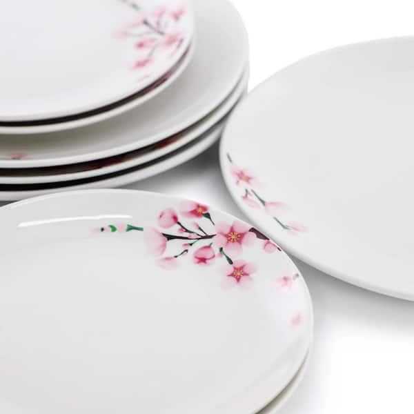 Elama Tamara 24-Piece Cherry Blossom Porcelain Double Bowl