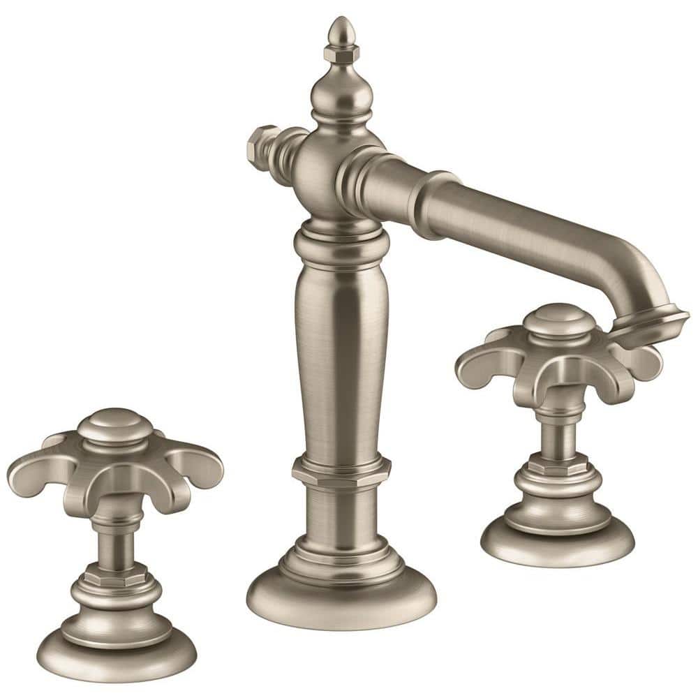 Elegant Vibrant Brushed Bronze Artifacts Bathroom Sink Spout
