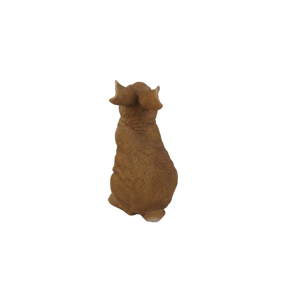 Adorable Brown and White Polyresin Standing Rabbit Statue