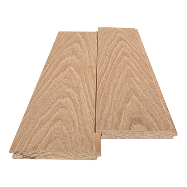 Swaner Hardwood 1 in. x 6 in. x 6 ft. White Oak Tongue and Groove 1/8 in. Nickel Gap Hardwood Board (2-Pack)