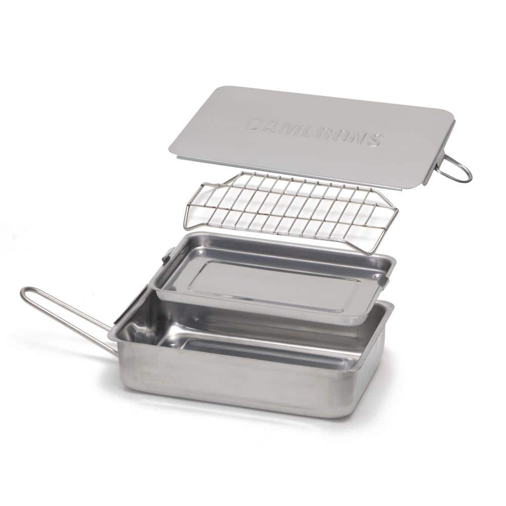 Compact Stainless Steel Stovetop Smoker with Wood Chips and Recipes