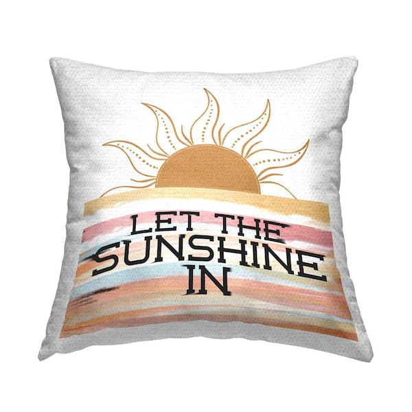 Summer Sunshine Phrase Outdoor Printed Throw Pillow by Kim Allen