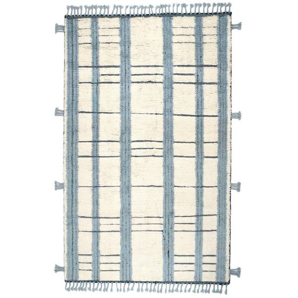 Tory Hand Knotted Wool Pewter Blue 4 ft. x 6 ft. Indoor Area Rug