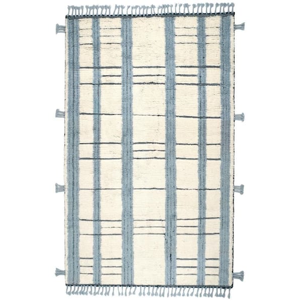Tory Hand Knotted Wool Pewter Blue 9 ft. x 12 ft. Indoor Area Rug