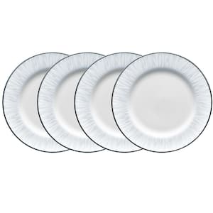 Glacier Platinum 6.5 in. (White) Porcelain Bread and Butter Plates, (Set of 4)