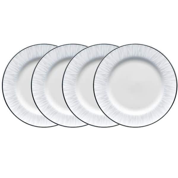 Noritake Glacier Platinum 6.5 in. (White) Porcelain Bread and Butter Plates, (Set of 4)
