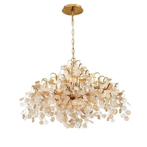 Campobasso 8-Light Gold Chandelier with Glass Wafers Shade