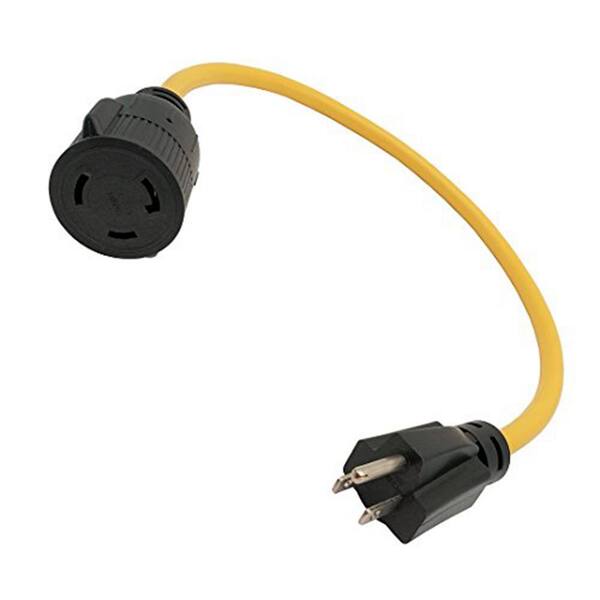 Coleman Cable Generator Cord Adapter From 5-15P to L5-20R 9 in, 12/3 gauge 