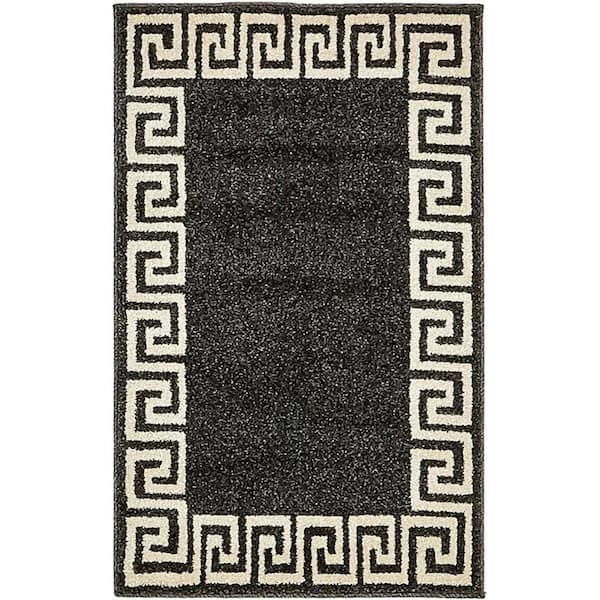 Unique Loom Athens Modern Charcoal 2' 0 x 3' 0 Area Rug