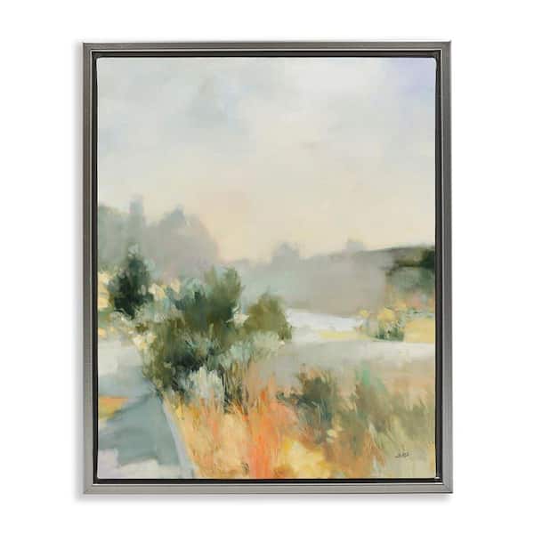Stupell Industries Along The Path Landscape by Julia Purinton Gray Floater Frame Nature Graphic Art Print 21 in. x 17 in.