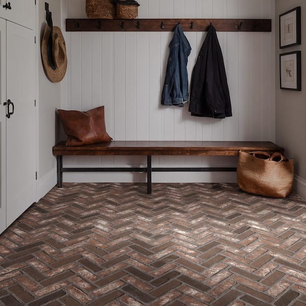 MSI Noble Red Herringbone Mosaic Floo...