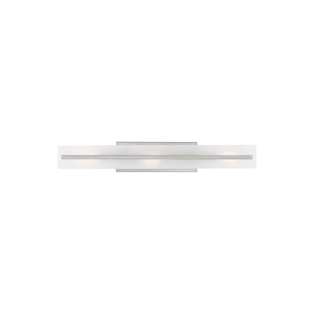 Dex 29.875 in. Large 3-Light Brushed Nickel Vanity Light with Satin Etched Glass Shade price history on PriceWatchPro