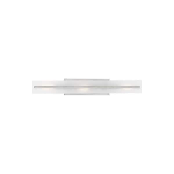 Generation Lighting Dex 29.875 in. Large 3-Light Brushed Nickel Vanity Light with Satin Etched Glass Shade