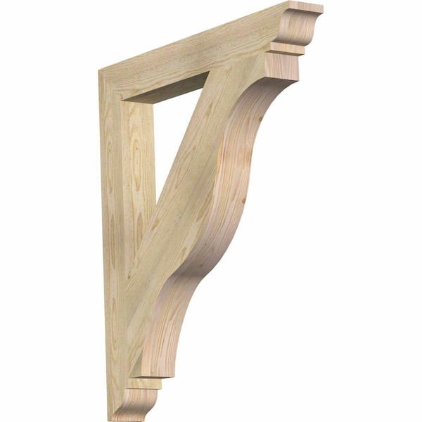 Ekena Millwork 4 in. x 36 in. x 32 in. Douglas Fir Funston Traditional Rough Sawn Bracket