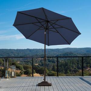 9 ft. Aluminum Market Twist Tilt Patio Umbrella in Sunbrella Spectrum Indigo