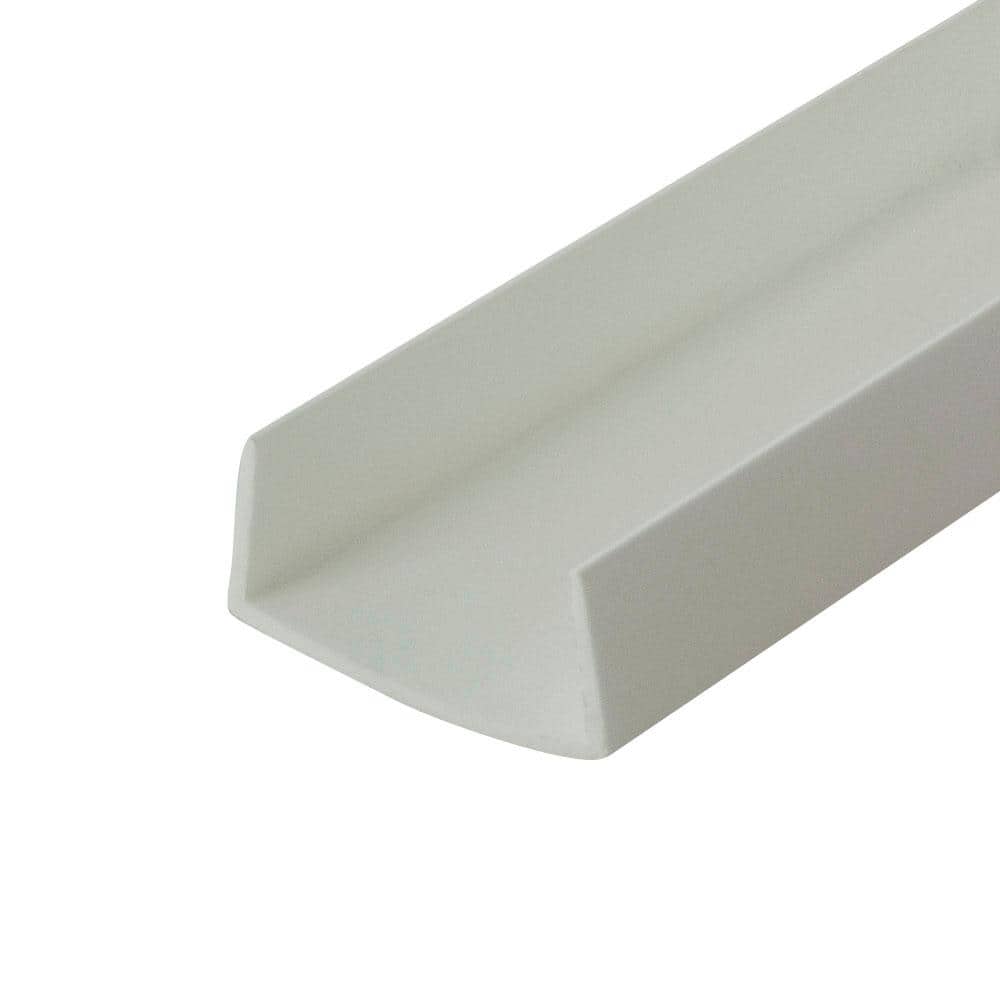 1/2 in. D x 1 in. W x 72 in. L White Styrene Plastic U-Channel Moulding Fits 1 in. Board, (18-Pack) -  Outwater, 100-WH-72-18