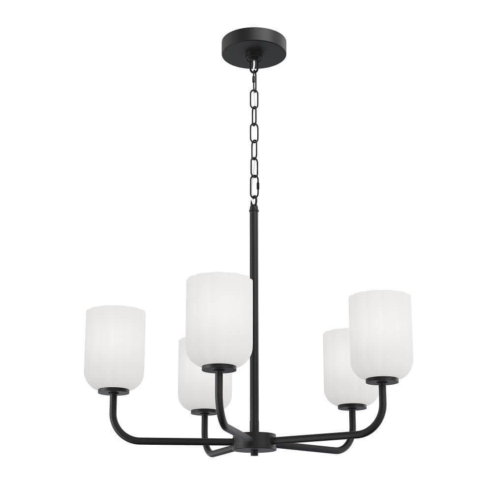 Parkmont 24 in. Plug and Play 5-Light Matte Black Chandelier with SkyPlug price history on PriceWatchPro