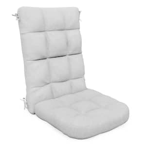 19 in. x 47 in. x 4 in. Outdoor Olefin Modern Tufted Adirondack Chair Cushion in Gray