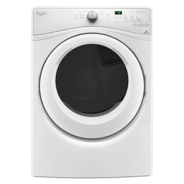 Whirlpool 7.4 cu. ft. 240 Volt Stackable White Electric Vented Dryer with Advanced Moisture Sensing, ENERGY STAR