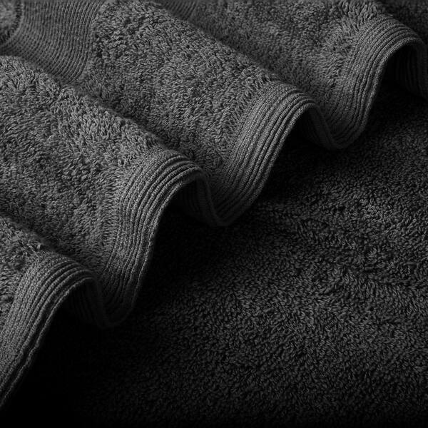 Rocklane 10-Piece Dark Grey Dobby Solid Cotton Bath Towel Set 5865T7K248 -  The Home Depot