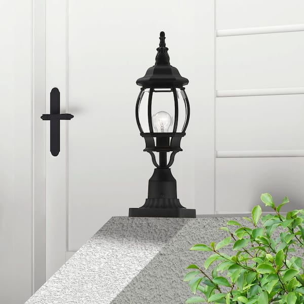 AVIANCE LIGHTING Yorkmont 1-Light Textured Black Cast Aluminum Hardwired Outdoor Waterproof Post Light