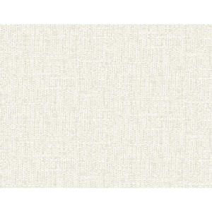 Snuggle White Woven Vinyl Non-Pasted Textured Repositionable Wallpaper