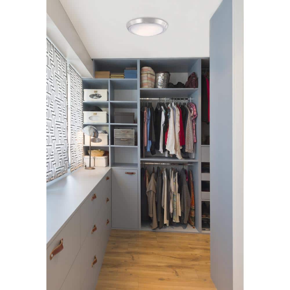 Sleek 11" Brushed Nickel LED Flush Mount Ceiling Light