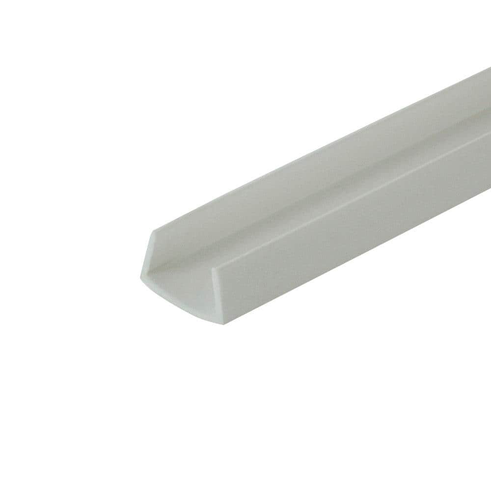 1/4 in. D x 1/2 in. W x 48 in. L White Styrene Plastic U-Channel Moulding F