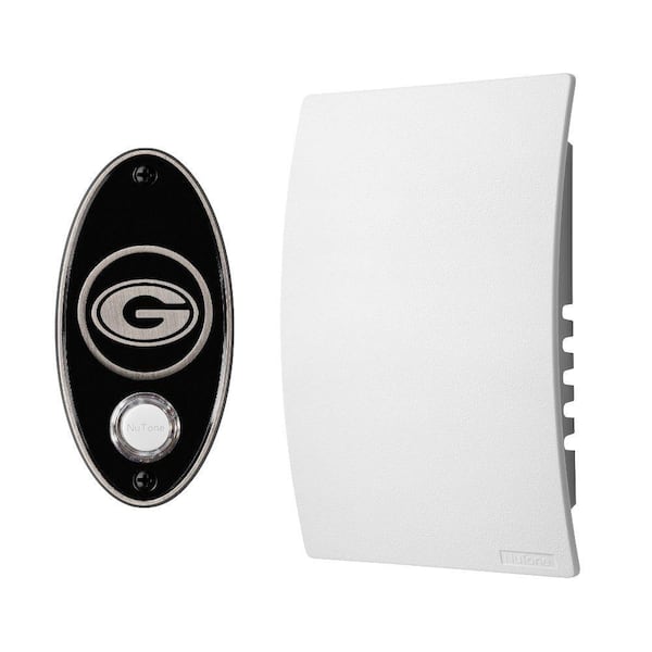 Broan-NuTone College Pride University of Georgia Wired/Wireless Door Chime Mechanism and Pushbutton Kit - Satin Nickel