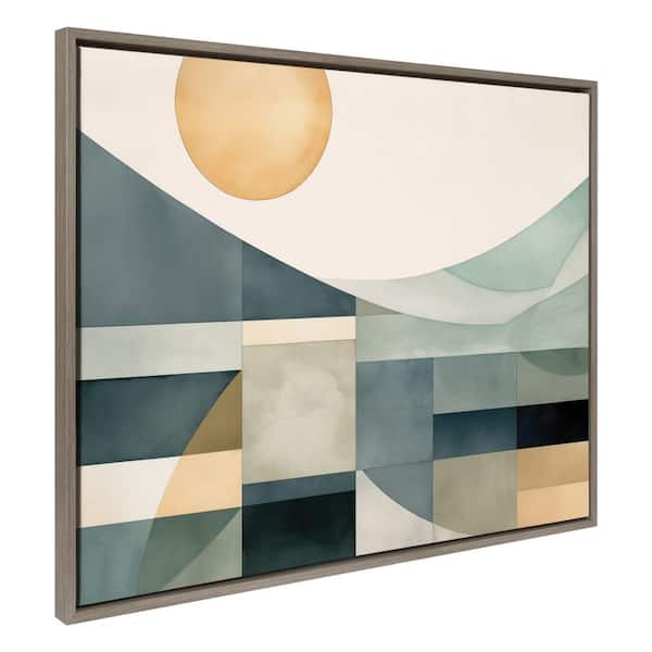 Kate and Laurel Sylvie Coastal Landscape Framed Canvas by The Creative Bunch Studio Set of 1 Nature Art Print 31.49 in. x 42.00 in.
