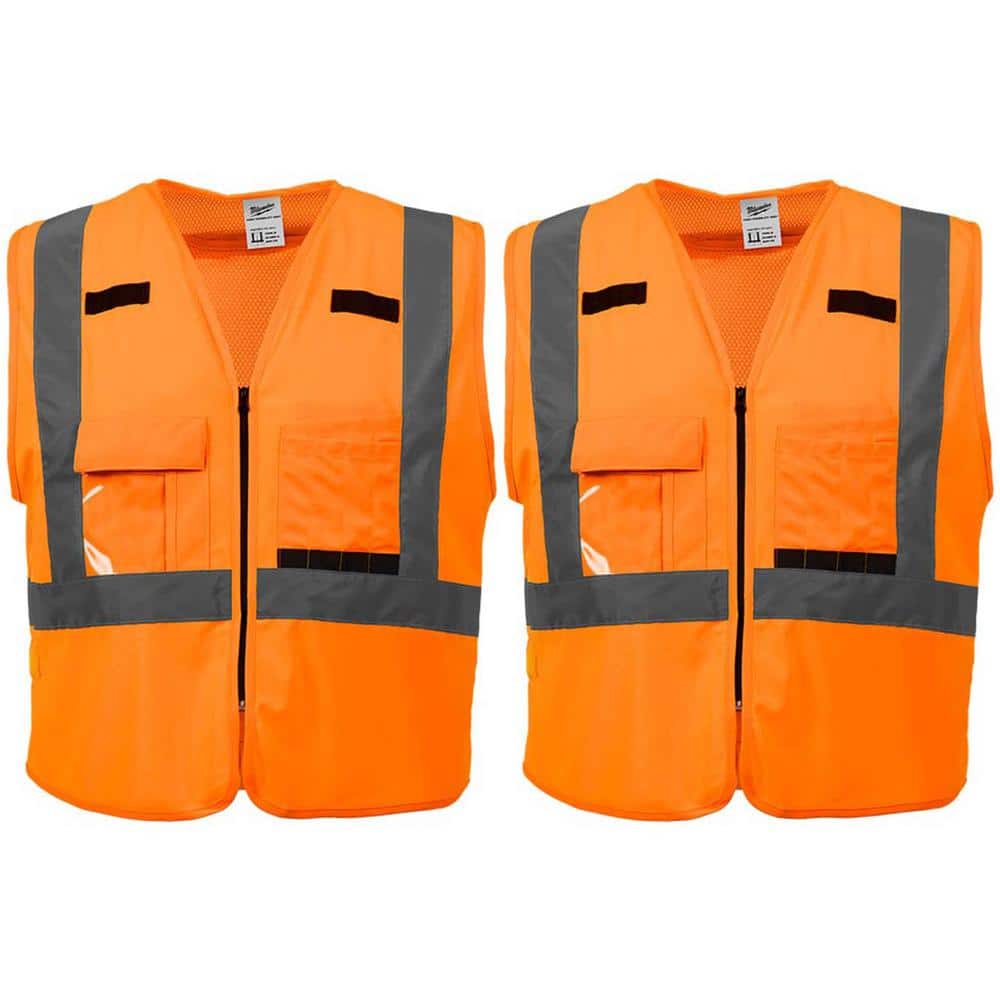 Small/Medium Orange Class 2 High Visibility Safety Vest with 10 Pockets (2-Pack) price history on PriceWatchPro
