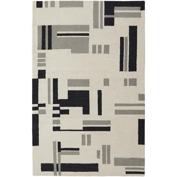 9 ft. x 12 ft. Ivory Abstract Area Rug