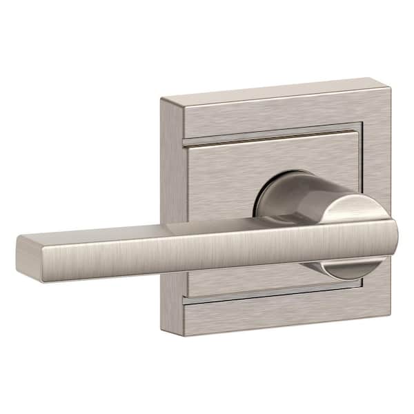 Schlage Latitude Satin Nickel Passage Door Handle with Upland Trim