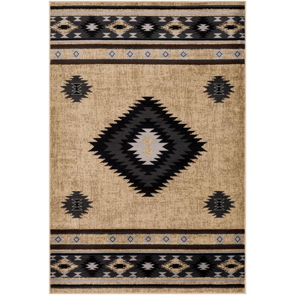 nuLOOM Leighton Machine Washable Southwestern Medallion Accent Rug, 2x3,  Beige