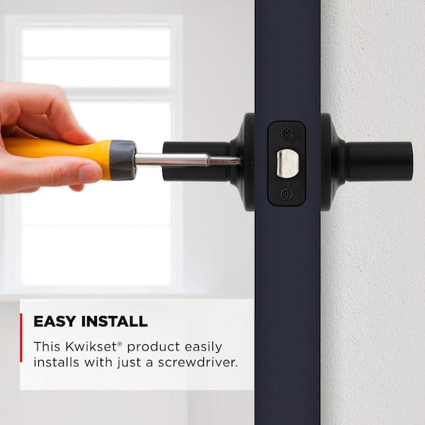Kwikset Henley Matte Black Bed/Bath Door Handle 93002-939