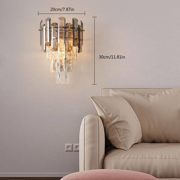 OUKANING 2-Light Gold Modern Decorative Wall Sconce Bedside Light