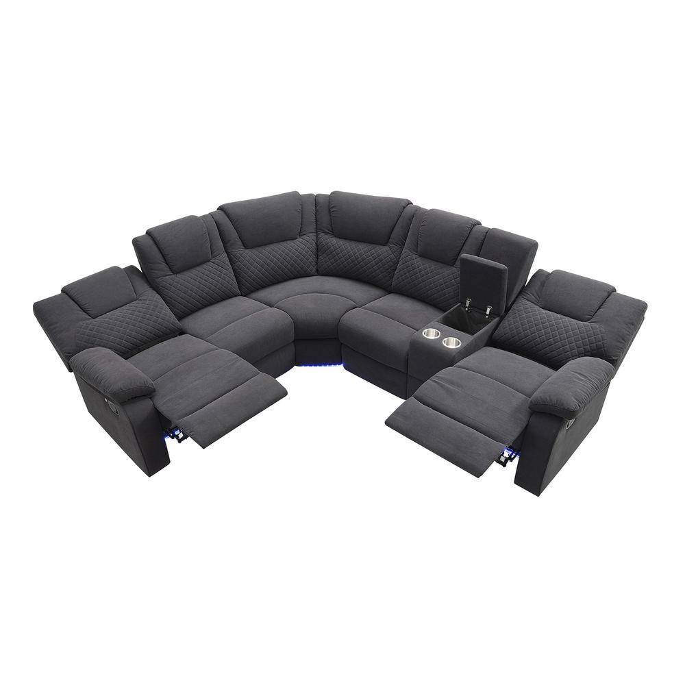 Nestfair 94.4 in. Velvet Modern Sectional Sofa Recliner Chair Sofa in