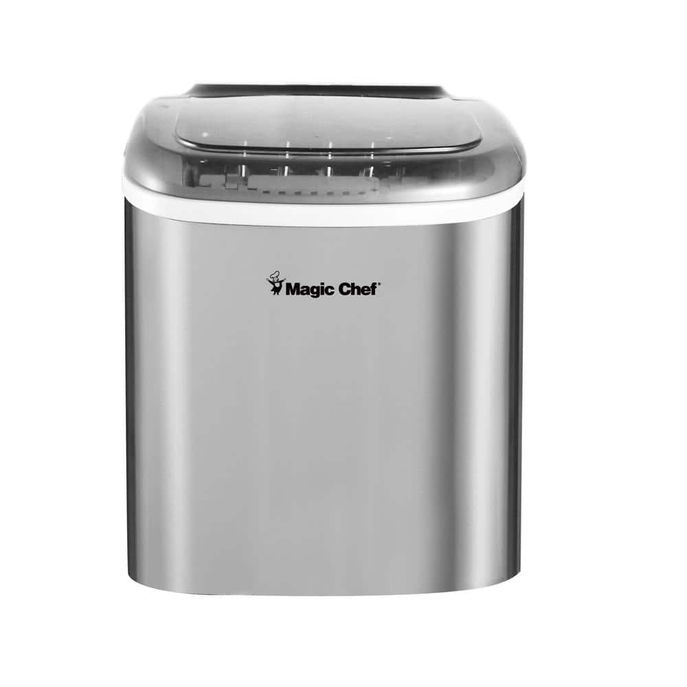 Magic Chef 27 lbs. Bullet Ice Countertop Ice Maker in Stainless Steel ...