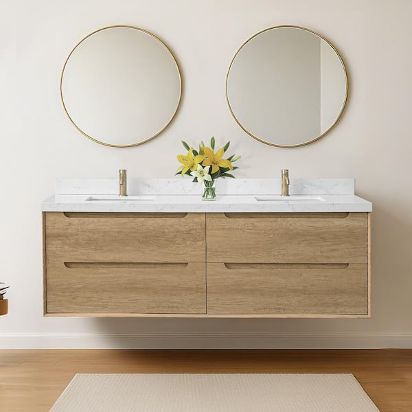 LANDOLT AuroraSky 72 in. Double Sink Floating Bath Vanity in