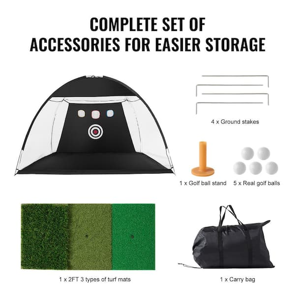 VEVOR Golf Net 10 ft. x 7 ft. Golf Practice Net Home Golf