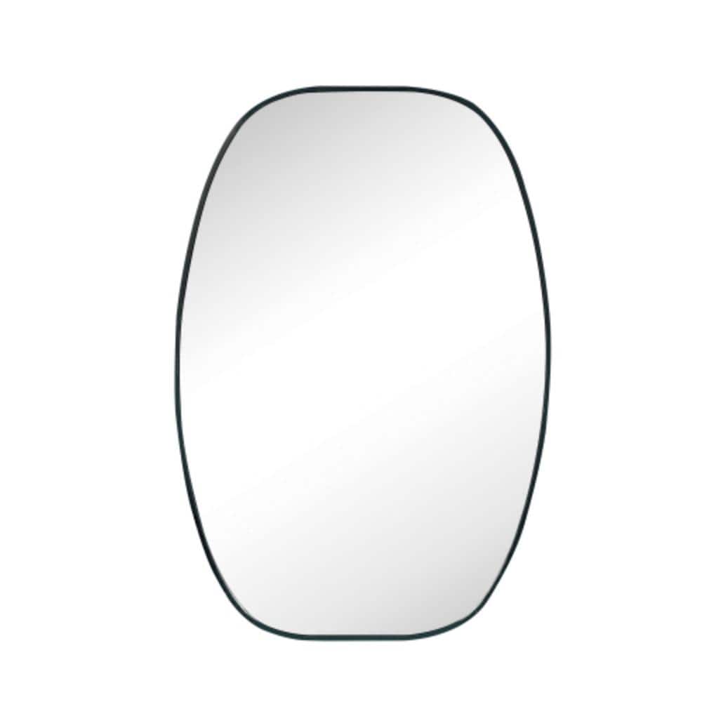 Black Vanity Bathroom Mirror for Wall,24x36 Inch Metal Framed Oval Bathrrom Mirror,Hangs Horizontally or Vertically price history on PriceWatchPro