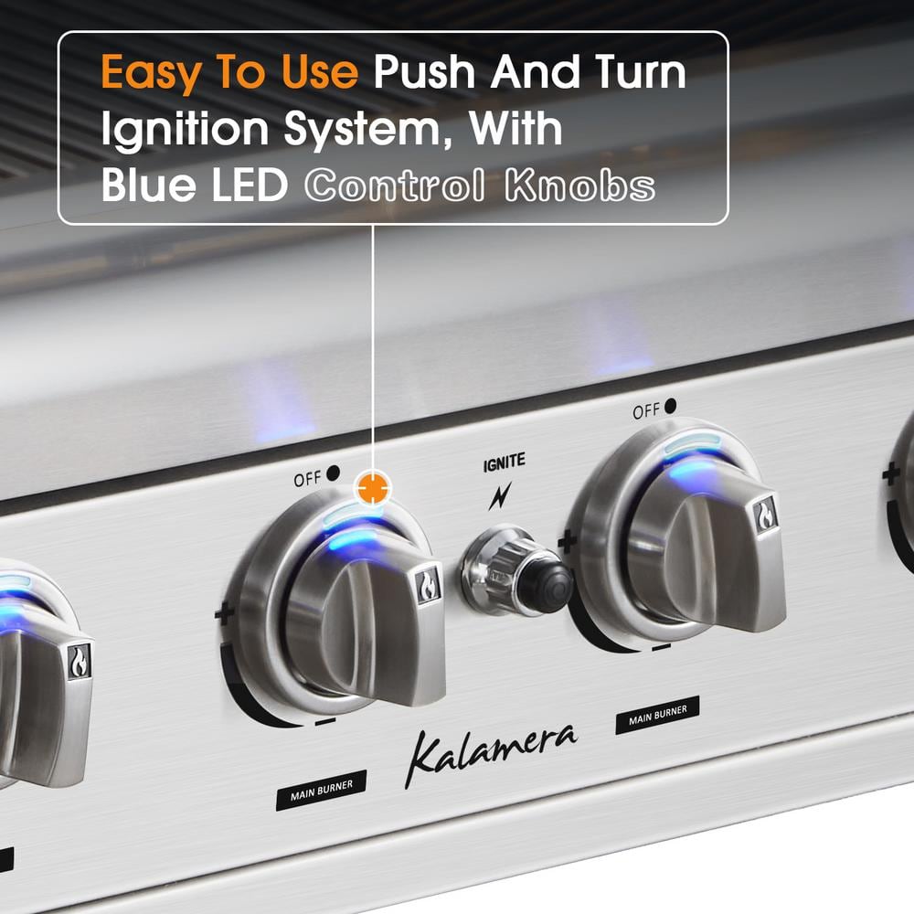 Kalamera 6-Burner Stainless Steel Built-In Gas Grill
