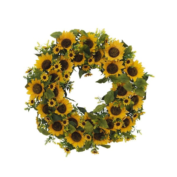 GERSON INTERNATIONAL 22 in. D Sunflower Wreath