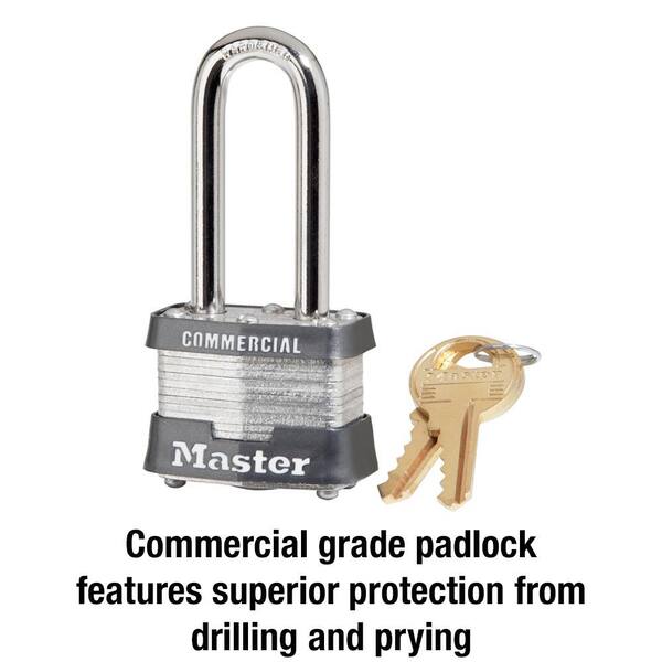 Master Lock No. 3 Steel Laminated Padlock 2 in. L Shackle Keyed