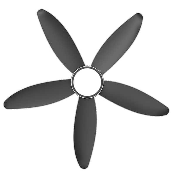 42 in. Black Standard 5-Blade Flush Mount Ceiling Fan with Ring-Shaped Dimmable LED Light and Remote/APP Control