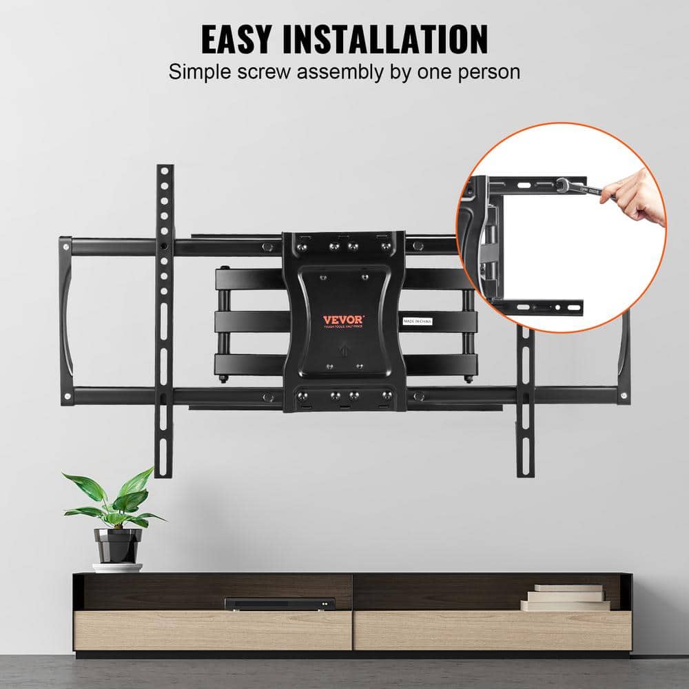 VEVOR Black Full Motion Wall Mount for 37"-75" TVs