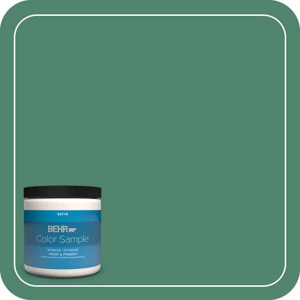 BEHR PREMIUM PLUS 8 oz. #480D-6 Billiard Room Satin Enamel Interior/Exterior Paint & Primer Color Sample