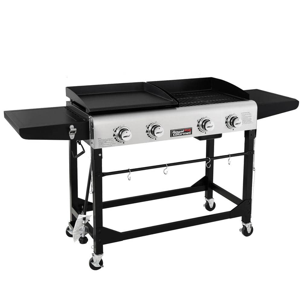 Royal Gourmet 66" Stainless Steel Propane Gas Grill with Side Burner