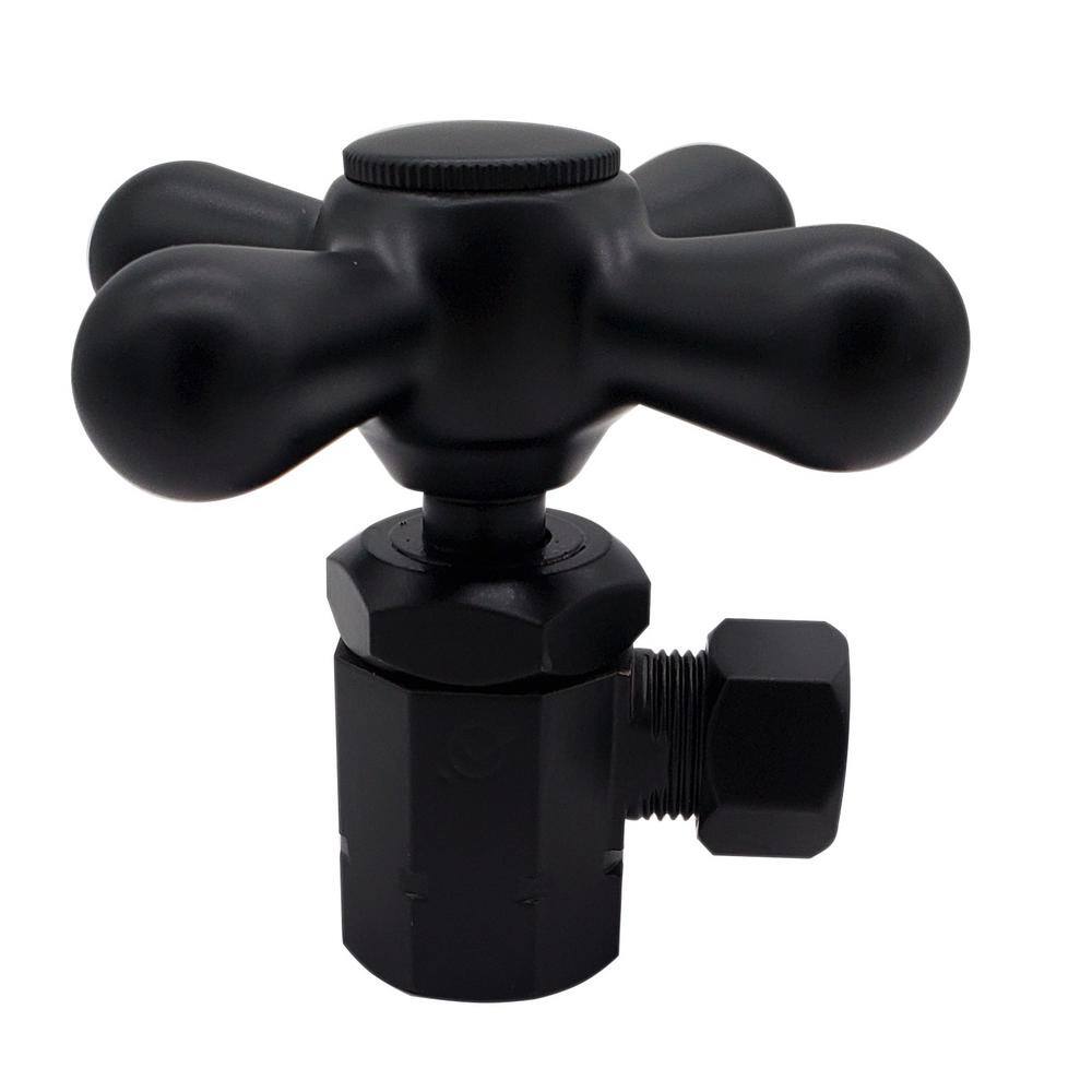 "Cross Handle Angle Stop Shut Off Valve, 1/2"" IPS Inlet with 3/8"" Compression Outlet, Matte Black" price history on PriceWatchPro